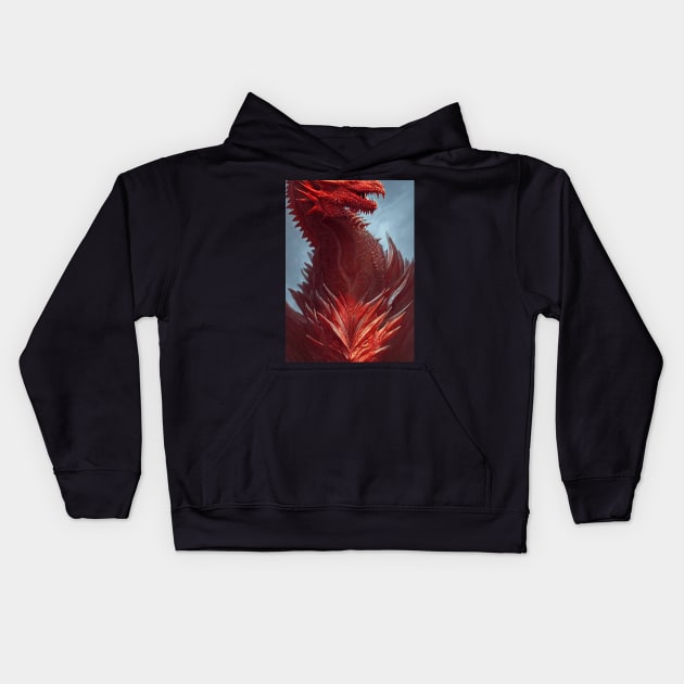 Shenron Red Dragon Kids Hoodie by Ancientdistant